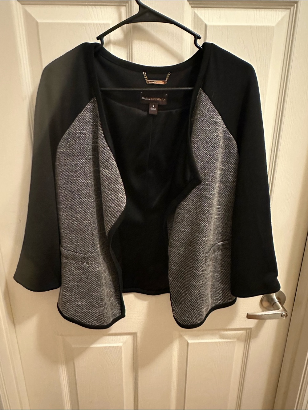 Dana Buchman Black Jacket with Silver Textured Panels